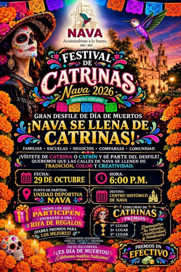 Convocan al Primer Festival de Catrinas 2026 en Nava